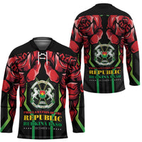 Burkina Faso Republic Day Hockey Jersey Coat Of Arms With Rose - Wonder Print Shop