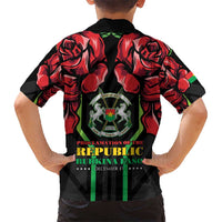 Burkina Faso Republic Day Kid Hawaiian Shirt Coat Of Arms With Rose - Wonder Print Shop