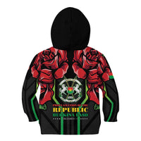 Burkina Faso Republic Day Kid Hoodie Coat Of Arms With Rose - Wonder Print Shop