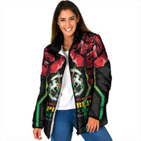 Burkina Faso Republic Day Padded Jacket Coat Of Arms With Rose - Wonder Print Shop