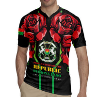 Burkina Faso Republic Day Rugby Jersey Coat Of Arms With Rose - Wonder Print Shop