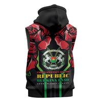 Burkina Faso Republic Day Sleeveless Hoodie Coat Of Arms With Rose - Wonder Print Shop