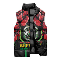 Burkina Faso Republic Day Sleeveless Puffer Jacket Coat Of Arms With Rose - Wonder Print Shop