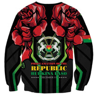 Burkina Faso Republic Day Sweatshirt Coat Of Arms With Rose - Wonder Print Shop