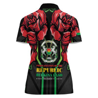 Burkina Faso Republic Day Women Polo Shirt Coat Of Arms With Rose - Wonder Print Shop