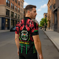 Burkina Faso Republic Day Zipper Polo Shirt Coat Of Arms With Rose - Wonder Print Shop