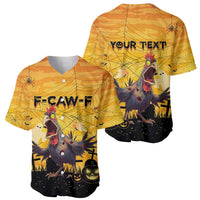 Personalized Funny Halloween Zombie Chicken Baseball Jersey F’Caw Scary Poultry - Wonder Print Shop