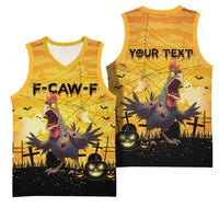 Personalized Funny Halloween Zombie Chicken Basketball Jersey F’Caw Scary Poultry - Wonder Print Shop