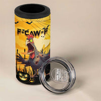 Personalized Funny Halloween Zombie Chicken 4 in 1 Can Cooler Tumbler F’Caw Scary Poultry - Wonder Print Shop