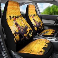 Funny Halloween Zombie Chicken Car Seat Cover F’Caw Scary Poultry - Wonder Print Shop