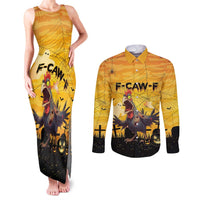 Personalized Funny Halloween Zombie Chicken Couples Matching Tank Maxi Dress and Long Sleeve Button Shirt F’Caw Scary Poultry - Wonder Print Shop