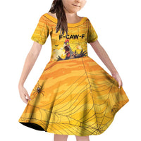 Personalized Funny Halloween Zombie Chicken Family Matching Off Shoulder Short Dress and Hawaiian Shirt F’Caw Scary Poultry - Wonder Print Shop