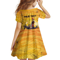 Personalized Funny Halloween Zombie Chicken Family Matching Off Shoulder Short Dress and Hawaiian Shirt F’Caw Scary Poultry - Wonder Print Shop