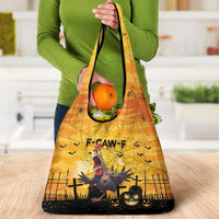 Funny Halloween Zombie Chicken Grocery Bag F’Caw Scary Poultry - Wonder Print Shop