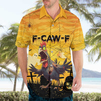 Personalized Funny Halloween Zombie Chicken Hawaiian Shirt F’Caw Scary Poultry - Wonder Print Shop