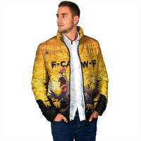 Personalized Funny Halloween Zombie Chicken Padded Jacket F’Caw Scary Poultry - Wonder Print Shop