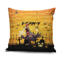 Funny Halloween Zombie Chicken Pillow Cover F’Caw Scary Poultry - Wonder Print Shop