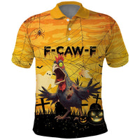 Personalized Funny Halloween Zombie Chicken Polo Shirt F’Caw Scary Poultry - Wonder Print Shop