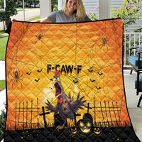 Funny Halloween Zombie Chicken Quilt F’Caw Scary Poultry - Wonder Print Shop
