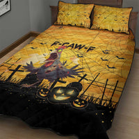 Funny Halloween Zombie Chicken Quilt Bed Set F’Caw Scary Poultry - Wonder Print Shop