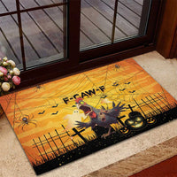 Funny Halloween Zombie Chicken Rubber Doormat F’Caw Scary Poultry - Wonder Print Shop