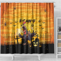 Funny Halloween Zombie Chicken Shower Curtain F’Caw Scary Poultry - Wonder Print Shop