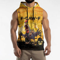 Personalized Funny Halloween Zombie Chicken Sleeveless Hoodie F’Caw Scary Poultry - Wonder Print Shop