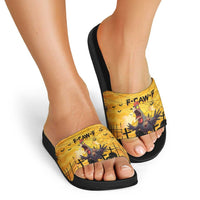 Funny Halloween Zombie Chicken Slide Sandals F’Caw Scary Poultry - Wonder Print Shop