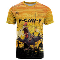 Personalized Funny Halloween Zombie Chicken T Shirt F’Caw Scary Poultry - Wonder Print Shop