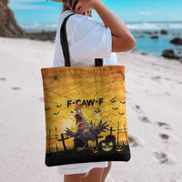 Funny Halloween Zombie Chicken Tote Bag F’Caw Scary Poultry - Wonder Print Shop