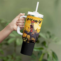 Personalized Funny Halloween Zombie Chicken Tumbler With Handle F’Caw Scary Poultry - Wonder Print Shop