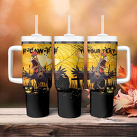 Personalized Funny Halloween Zombie Chicken Tumbler With Handle F’Caw Scary Poultry - Wonder Print Shop