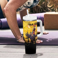 Personalized Funny Halloween Zombie Chicken Tumbler With Handle F’Caw Scary Poultry - Wonder Print Shop
