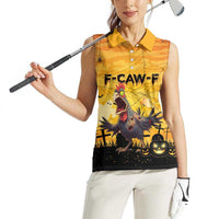 Personalized Funny Halloween Zombie Chicken Women Sleeveless Polo Shirt F’Caw Scary Poultry - Wonder Print Shop