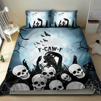 Funny Halloween F’Caw Raven Bedding Set Black Bird Crow With Skulls - Wonder Print Shop