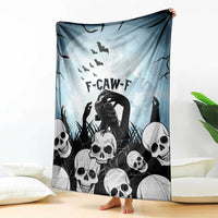 Funny Halloween F’Caw Raven Blanket Black Bird Crow With Skulls - Wonder Print Shop