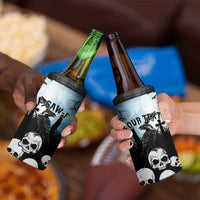 Personalized Funny Halloween F’Caw Raven 4 in 1 Can Cooler Tumbler Black Bird Crow With Skulls - Wonder Print Shop