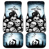 Personalized Funny Halloween F’Caw Raven Car Mats Black Bird Crow With Skulls - Wonder Print Shop
