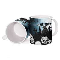 Personalized Funny Halloween F’Caw Raven Ceramic Mug Black Bird Crow With Skulls - Wonder Print Shop