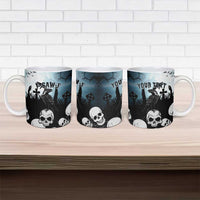 Personalized Funny Halloween F’Caw Raven Ceramic Mug Black Bird Crow With Skulls - Wonder Print Shop