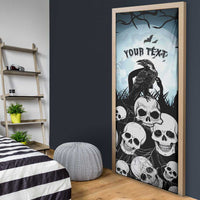 Personalized Funny Halloween F’Caw Raven Door Cover Black Bird Crow With Skulls - Wonder Print Shop