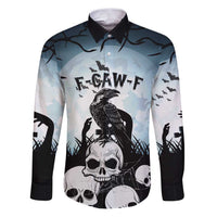 Personalized Funny Halloween F’Caw Raven Family Matching Puletasi and Hawaiian Shirt Black Bird Crow With Skulls - Wonder Print Shop