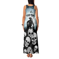 Personalized Funny Halloween F’Caw Raven Family Matching Tank Maxi Dress and Hawaiian Shirt Black Bird Crow With Skulls - Wonder Print Shop