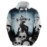 Personalized Funny Halloween F’Caw Raven Hoodie Black Bird Crow With Skulls - Wonder Print Shop