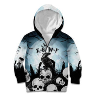 Personalized Funny Halloween F’Caw Raven Kid Hoodie Black Bird Crow With Skulls - Wonder Print Shop