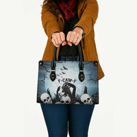 Funny Halloween F’Caw Raven Leather Bag Black Bird Crow With Skulls - Wonder Print Shop