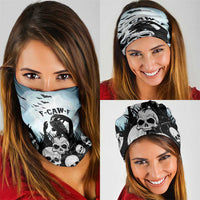 Funny Halloween F’Caw Raven Neck Gaiter Black Bird Crow With Skulls - Wonder Print Shop