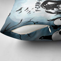 Funny Halloween F’Caw Raven Pillow Cover Black Bird Crow With Skulls - Wonder Print Shop