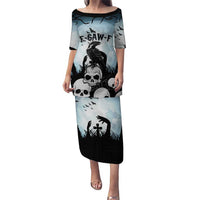 Personalized Funny Halloween F’Caw Raven Puletasi Black Bird Crow With Skulls - Wonder Print Shop