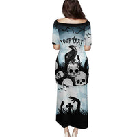 Personalized Funny Halloween F’Caw Raven Puletasi Black Bird Crow With Skulls - Wonder Print Shop